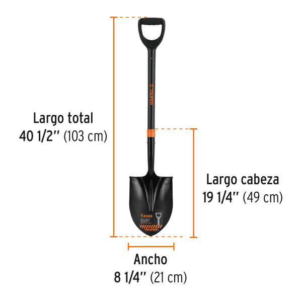 ‣ Pala Redonda T-2000 Fibra Vidrio... | Truper