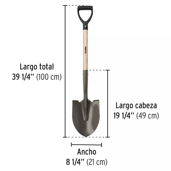 ‣ Pala Redonda, Puño "D", Mango 28-1/2"... | Pretul