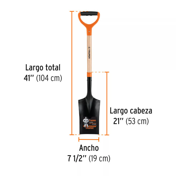 ‣ Pala EscarramánT-2000, Puño Doble "Y" | Truper