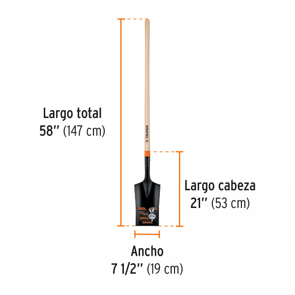 ‣ Pala EscarramánT-2000, Mango Largo 45" | Truper
