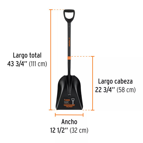 ‣ Pala Carbonera T-2000 Fibra Vidrio | Truper
