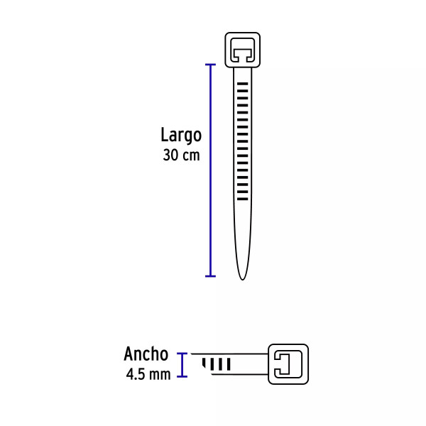 Bolsa Con 1000 Cinchos Plásticos 50Lb, 300X4.5 Mm, Naturales | Cinchos, Abrazaderas y Similares Ferreterias Ferretodo