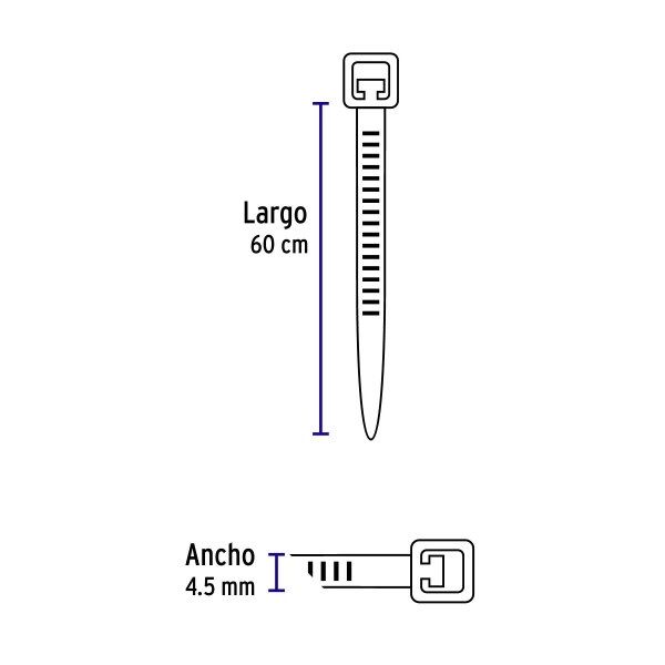 Bolsa Con 25 Cinchos Plásticos 50 Lb, 600X4.5 Mm, Naturales | Cinchos, Abrazaderas y Similares Ferreterias Ferretodo
