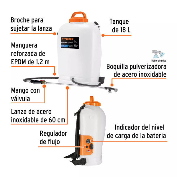 ‣ Fumigador Eléctrico 18 L con Batería... | Truper