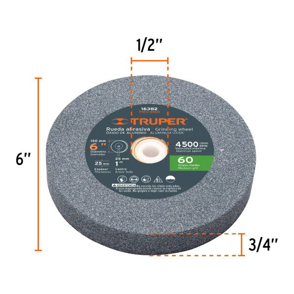 ‣ Esmeril de banco 6" 1/2 HP (370 W) | Truper