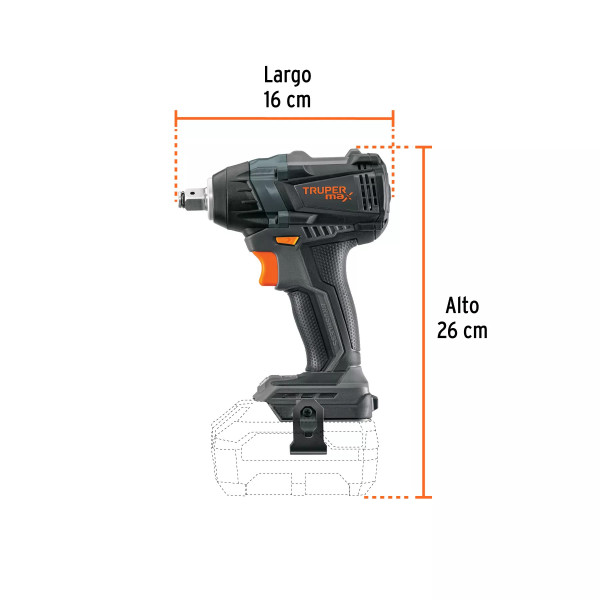 ‣ Llave de impacto 1/2", 20V, 155 lb/ft | Truper Max
