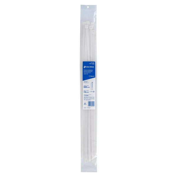 Bolsa C/10 Cinchos Plásticos 120 Lb, 550 X 7.5 Mm, Naturales | Cinchos, Abrazaderas y Similares Ferreterias Ferretodo