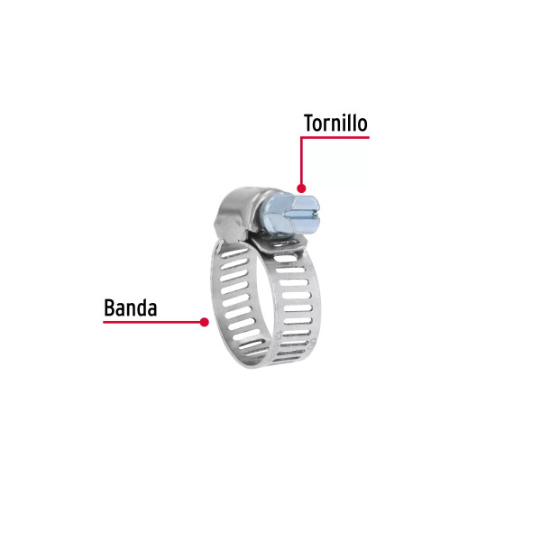 Bolsa c/10 abrazaderas mini, sin fin reforzadas No.6, 1/2-3/4" | Cinchos, Abrazaderas y Similares Ferreterias Ferretodo