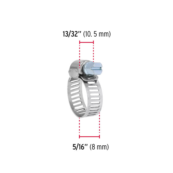 Bolsa c/10 abrazaderas mini, sin fin reforzadas No.6, 1/2-3/4" | Cinchos, Abrazaderas y Similares Ferreterias Ferretodo