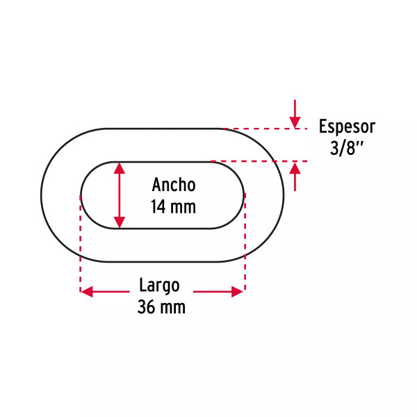 ‣ Metro de cadena pulida 3/8", 10 m, FIERO | Fiero