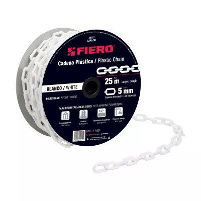 ‣ Metro de cadena plástica 5 mm, 25 m carrete | Fiero