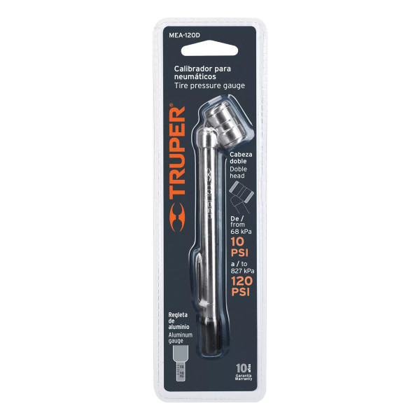 ‣ Calibrador presión 120 psi cabeza doble... | Truper