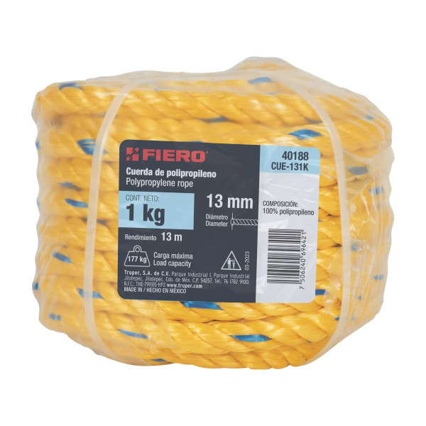 ‣ Cuerda amarilla 13 mm - 1kg Rollo | Fiero