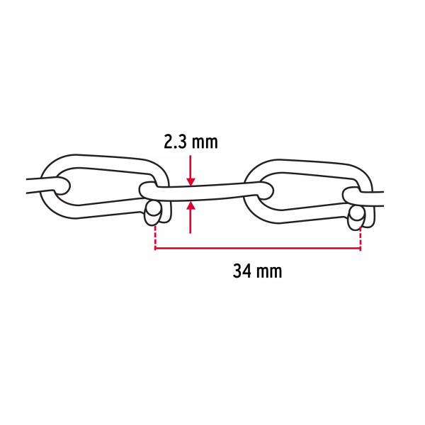 ‣ Metro cadena Víctor 2.3 mm, 30 m carrete | Fiero