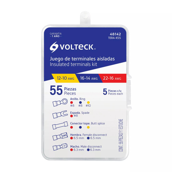 Juego De 55 Terminales Aisladas Para Cable, Volteck | Ferreterias Ferretodo Guatemala