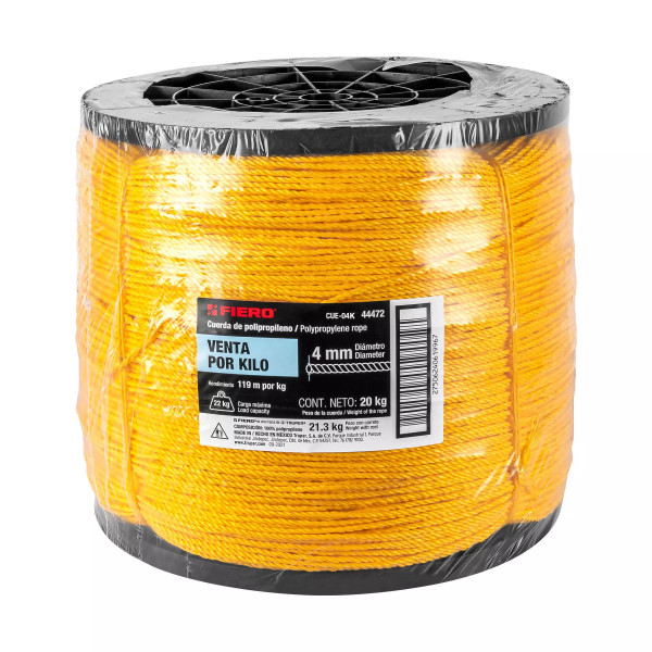 ‣ Cuerda Polipropileno 4mm, 20kg | Fiero