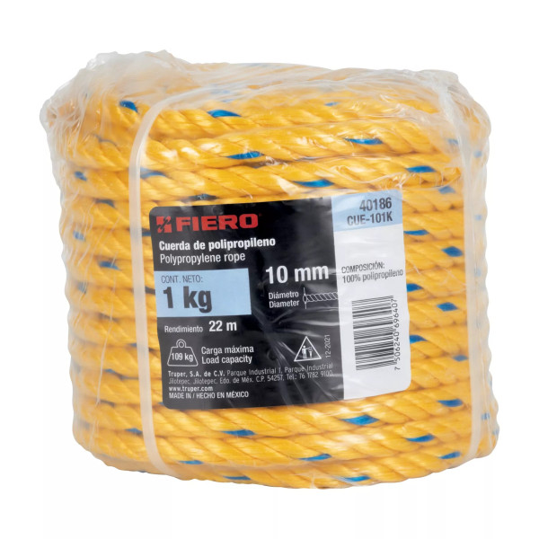 ‣ Cuerda de Polipropileno 10mm, Rollo 1kg... | Fiero