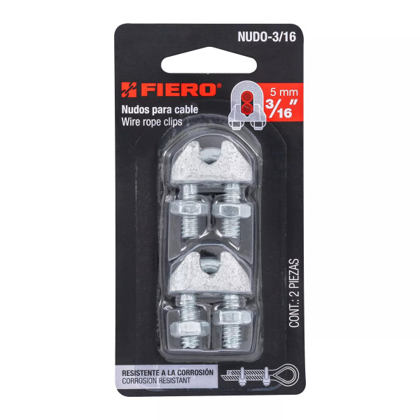 ‣ Blíster nudos de hierro p/cable | Fiero
