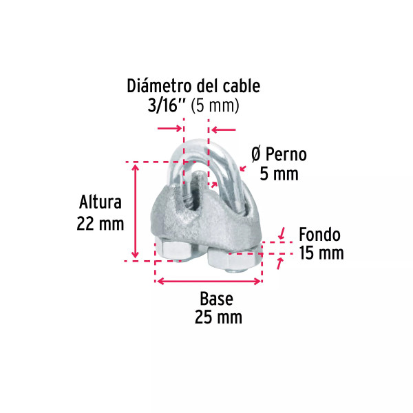 ‣ Blíster nudos de hierro p/cable | Fiero