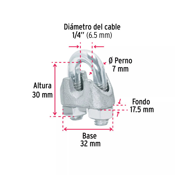 ‣ Blíster c/2 nudos (perros) p/cable 1/4" | Fiero