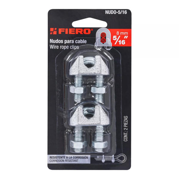 ‣ Blíster c/2 nudos, hierro p/cable 5/16" | Fiero