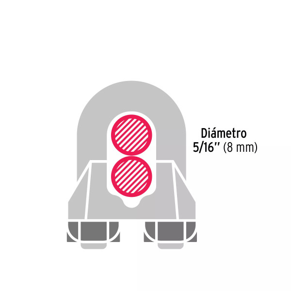 ‣ Blíster c/2 nudos, hierro p/cable 5/16" | Fiero