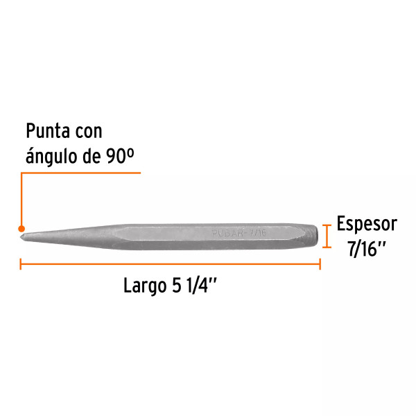 Punzón 7/16" para barrenar, largo 5-1/4", Truper | Limas, Punzones y Similares Ferreterias Ferretodo