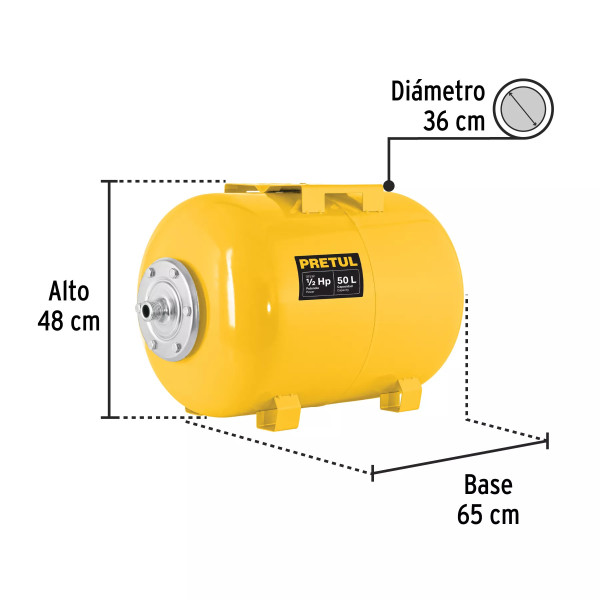 ‣ Tanque hidroneumático 50L horizontal... | Pretul