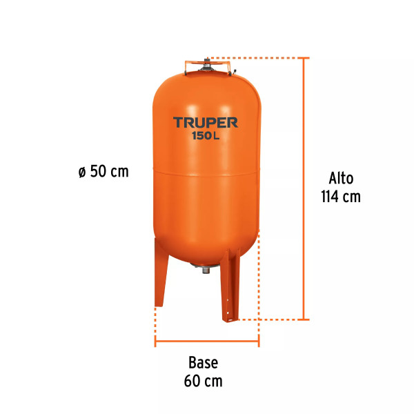 ‣ Tanque hidroneumático 150L TRUPER | Truper