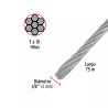 Cable flexible 1/8" de acero 7x19 hilos, 75 m | Ferretería General Ferreterias Ferretodo