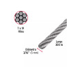 Cable flexible 3/16" de acero 7x19 hilos, 300 m | Ferretería General Ferreterias Ferretodo