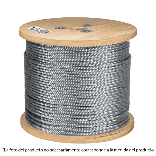 Cable flexible 3/16" de acero 7x19 hilos, 300 m | Ferretería General Ferreterias Ferretodo