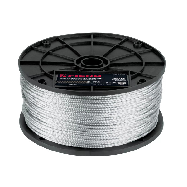 Cable flexible 3/32" de acero 7x19 hilos, 300 m | Ferretería General Ferreterias Ferretodo