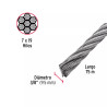 Cable flexible 3/8" de acero 7x19 hilos, 75 m | Ferretería General Ferreterias Ferretodo