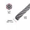 Cable flexible 7/16" de acero 7x19 hilos, 75 m | Ferretería General Ferreterias Ferretodo