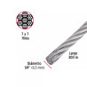Cable rígido 1/4" de acero 7x7 hilos, 300 m, FIERO | Ferretería General Ferreterias Ferretodo