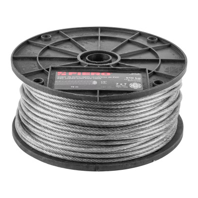 Cable rígido 1/8" acero 7x7 recubierto PVC, 75 m | Ferretería General Ferreterias Ferretodo