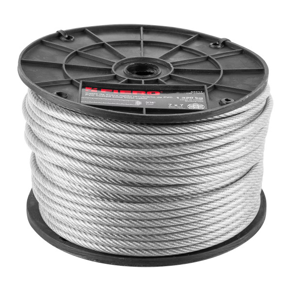 Cable rígido 3/16" acero 7x7 recubierto PVC, 75 m | Ferretería General Ferreterias Ferretodo