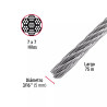 Cable rígido 3/16" de acero 7x7 hilos, 75 m, FIERO | Ferretería General Ferreterias Ferretodo