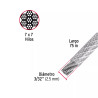 Cable rígido 3/32" acero 7x7 recubierto PVC, 75 m | Ferretería General Ferreterias Ferretodo