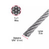 Cable rígido 5/16" de acero 7x7 hilos, 75 m, FIERO | Ferretería General Ferreterias Ferretodo