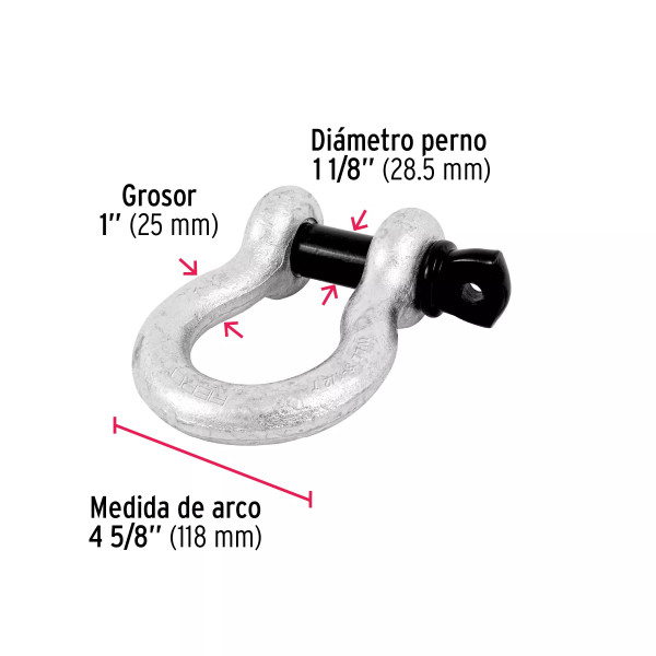 Grillete de acero forjado 1", FIERO | Bandolas, ganchos, grilletes y similares Ferreterias Ferretodo