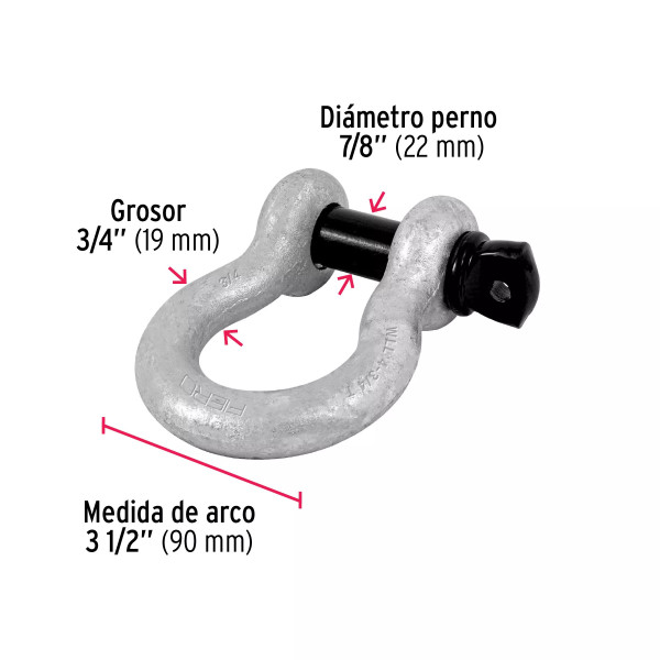Grillete de acero forjado 3/4", FIERO | Bandolas, ganchos, grilletes y similares Ferreterias Ferretodo