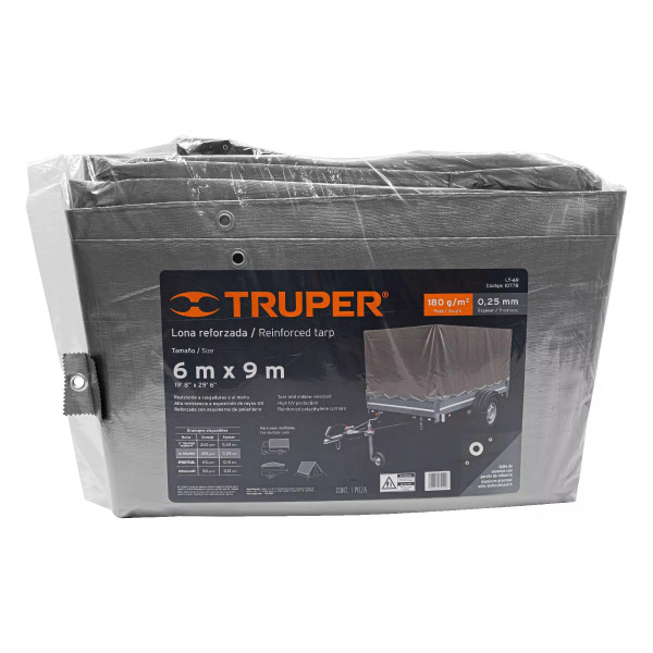 ‣ Lona de polietileno 6 x 9 m, gris... | Truper