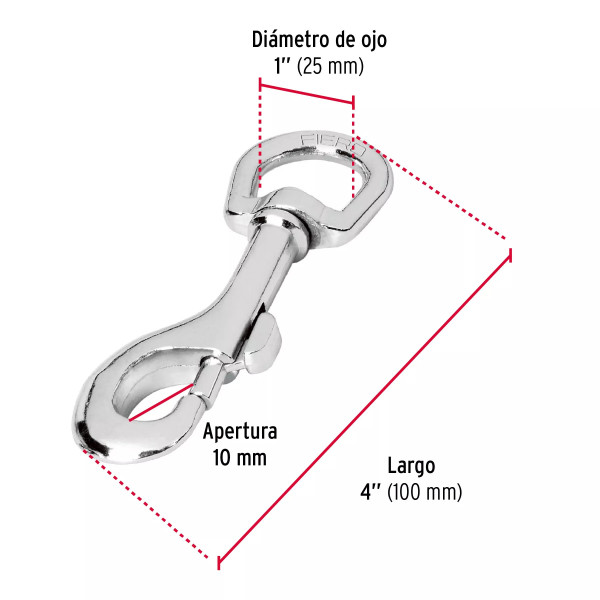 Bandola de zinc de 1" giratoria, FIERO | Bandolas, ganchos, grilletes y similares Ferreterias Ferretodo
