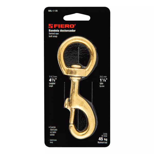 Bandola destorcedora de latón 1-1/8", FIERO | Bandolas, ganchos, grilletes y similares Ferreterias Ferretodo