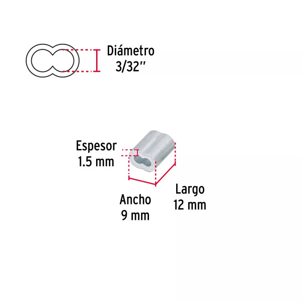 ‣ Casquillos de Aluminio 3/32" | Fiero