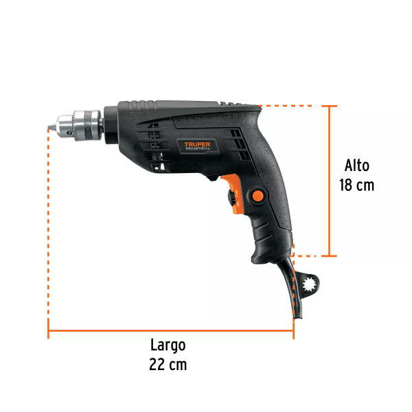 Taladro 3/8' 450 W, Industrial, Truper | Herramientas Eléctricas