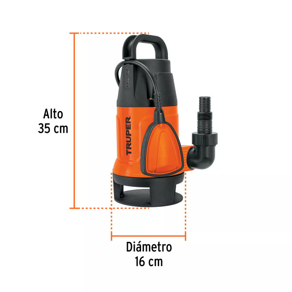 ‣ Bomba sumergible 1 HP agua sucia... | Truper
