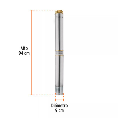Bomba sumergible tipo bala, 2HP, uso agrícola, TRUPER